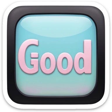 a square and good written in it also fill the background with pastel blue color sticker