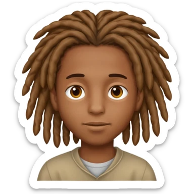 Boy with a locs hair on face  sticker