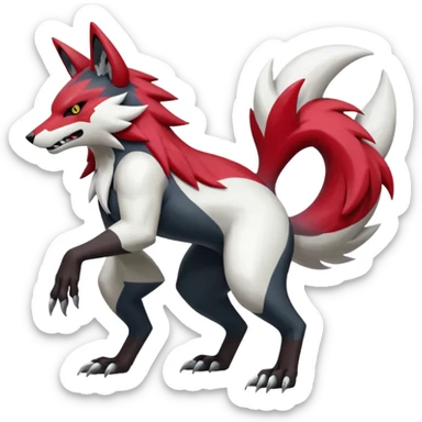 Shiny Painted Colorful Zoroark-Zangoose-Obstagoon-hybrid-fusion, full body sticker