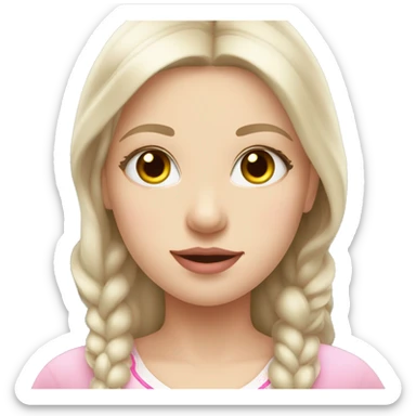 slavic girl with little smile, white skin and pink light lips sticker