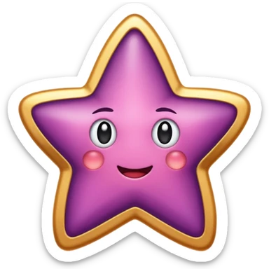 Quiero un emoji de estrella, pero que la estrella sea de oro rosa y brilli brilli con chispitas moradas El emojo qie sea para el whatsapp sticker