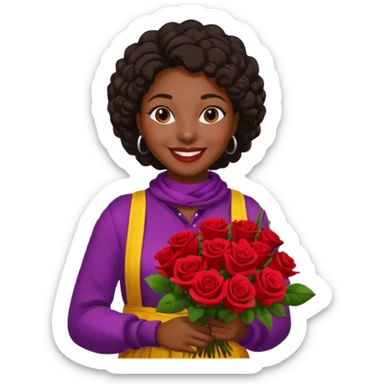 Street Flower Seller black woman  sticker