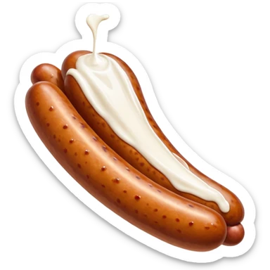 One sausage with milk at the tip sticker