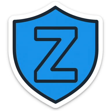 Change the shield and Z to blue, keeping the color outline icon style, for a moderator role. sticker