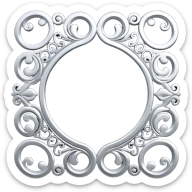 Black and silver filigree page divider, 3D, extremely detailed design sticker