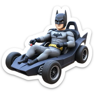 full size real-appearance road racing sexy muscular Batman’s masculine midnight-colored tight outfit 1970’s tv style dark knight stealthy accurate sporty safe plush deluxe off-road pursuit drifting car lexus (black hair,reclining and relaxed torso and shoulders back against seat) rallycross kart  sticker