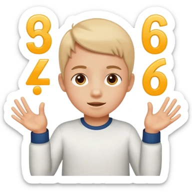 Kid shuffling the numbers 6 and 7 sticker