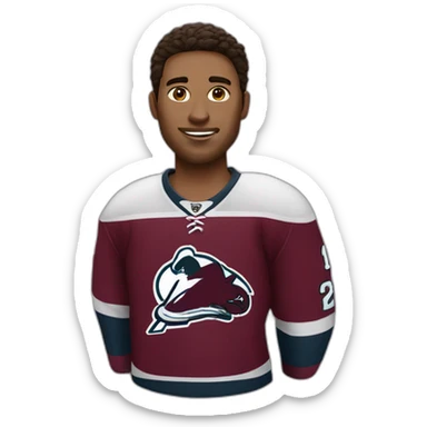 hockey player wearing a maroon jersey sticker