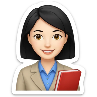 Women, professionals, teachers, black hair sticker