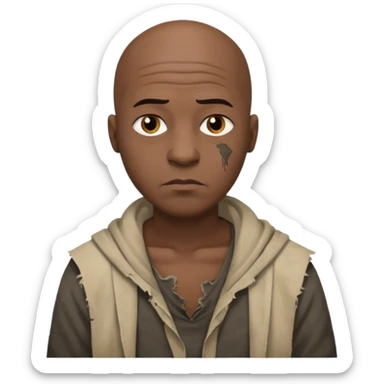 bald black man egypt poor sticker