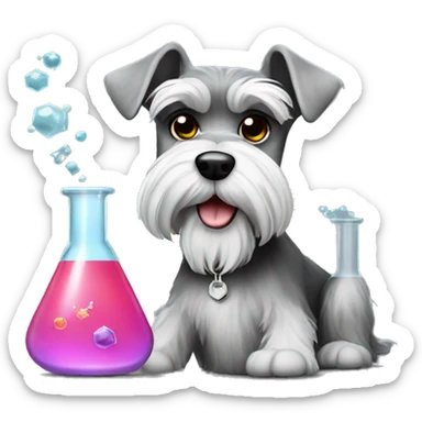 schnauzer doing chemistry sticker