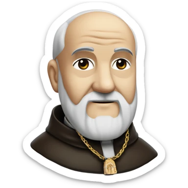 Padre Pio avec stigmates, visage de padre Pio et chapelet à la main  sticker