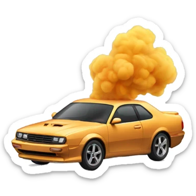 voiture qui drift avec de la fumée  sticker