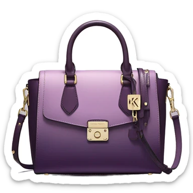 Realistic isolated lavender to dark plum ombre Michael Kors satchel purse.  sticker