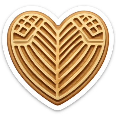 Beige heart waffle emoji sticker