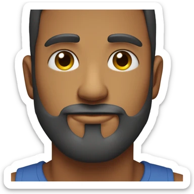 Homem careca de barba grisalhas olhos fleumático sorrindo sticker