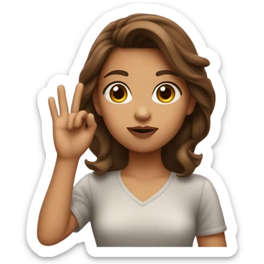 Brown haired girl blowing a kiss sticker