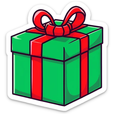 red gift box sticker
