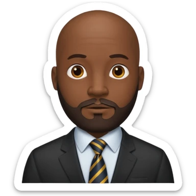 bald black men with tie with bearded sticker