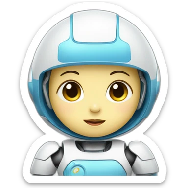 cute baby robot with doremon sticker