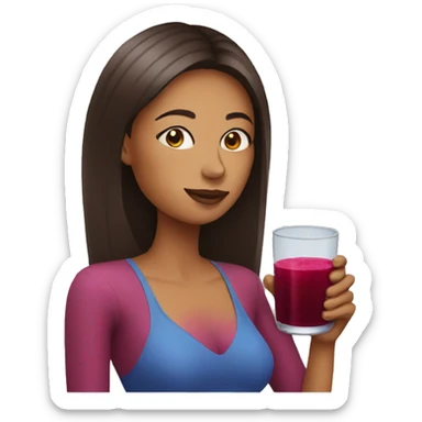  woman drinking beet juice sticker