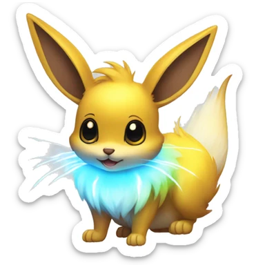 Shiny Colorful Yellow Electric Mouse Eevee sticker