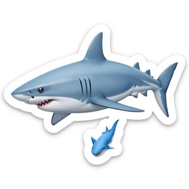 tiburon con pies y zapatos azules en los pies sticker