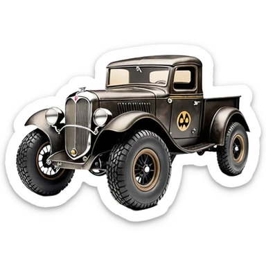 1:10 off-road lcg short wheelbase jumping Basher CatWoman’s 1934 blackened tarnished hotrod ford jaguar rc pickup (extra wide low-profile rock climbing tires without fenders) sticker