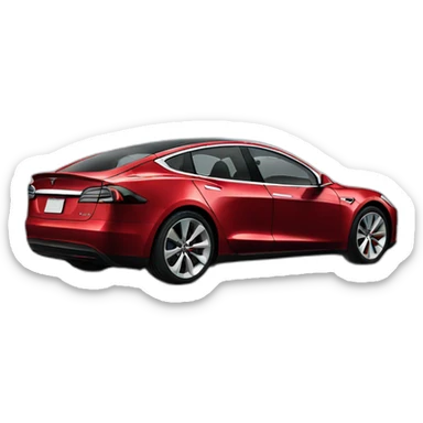 red tesla car sticker