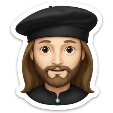 Leonardo da Vinci wear black berret sticker