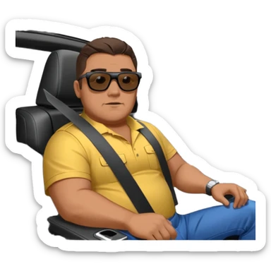 Large guy inside driver seat of a 2020 Camaro zl1 bout show a outside perspective  sticker