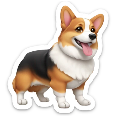 tri color corgi sticker