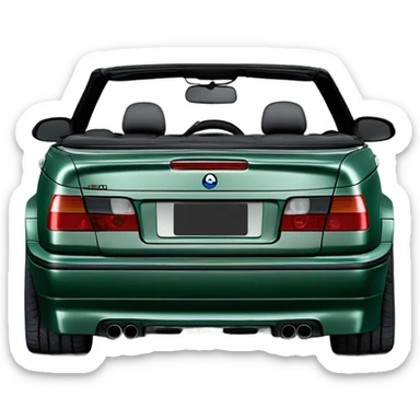 E36 m3 convertible with style 24 wheels in dark green metallic sticker