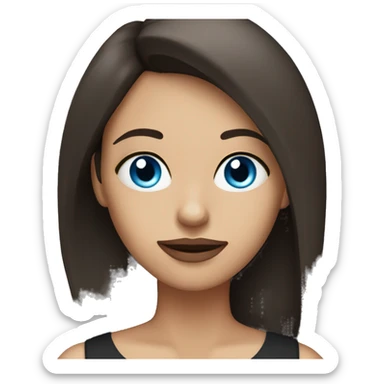 Brunette with blue eyes with a cigarette in her mouth sticker