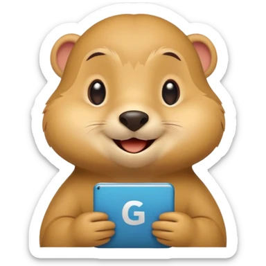 Olga Shalakhina  logo with a happy Go gopher, minimal, clear emotion, cartoon style, busy writing code sticker