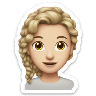 White girl whit brunnette hair  sticker