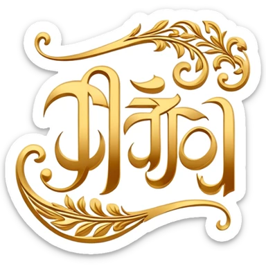 elegant Hindi calligraphy of the word Husn with decorative elements sticker