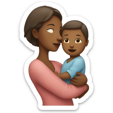Mom holds the baby in her arms facing each other sticker