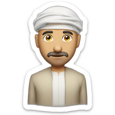 unamused bald arab guy sticker