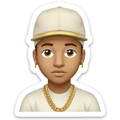 Brazilian rapper Chefin with cap and gold chain sticker