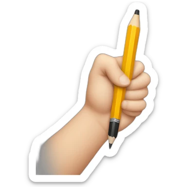 hand holding a big pencil in fist sticker