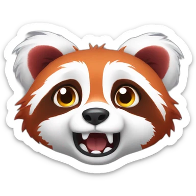 Fluffy red panda scared afraid sticker