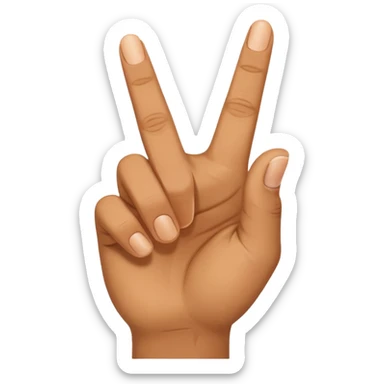 a closed hand with the index finger and middle finger pointing sticker