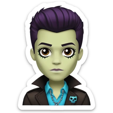 Frankie stein monster high doll boy with 5-o-clock shadow  sticker