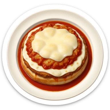 veal parmesan on a dish sticker