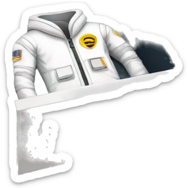 folded space suit in desk drawer sticker