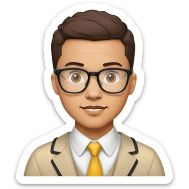 Lightskin buff nerd teacher sticker