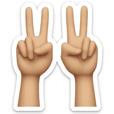 2 hands in the shape of the letters A and N sticker