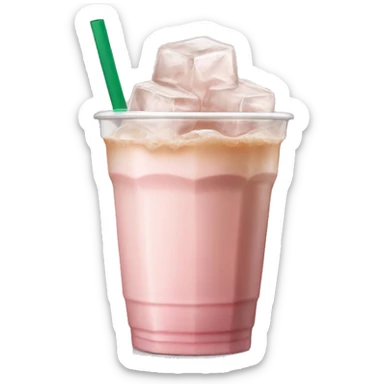 light pink starbucks ice coffee with ice cubes sticker