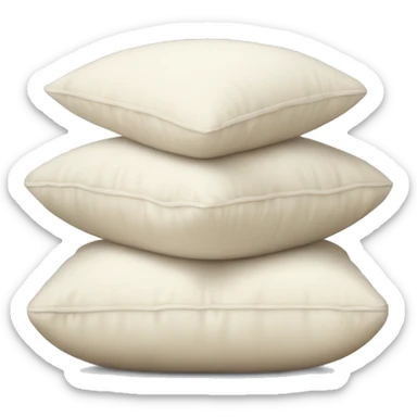 Stack of Cream colored small pillows sticker
